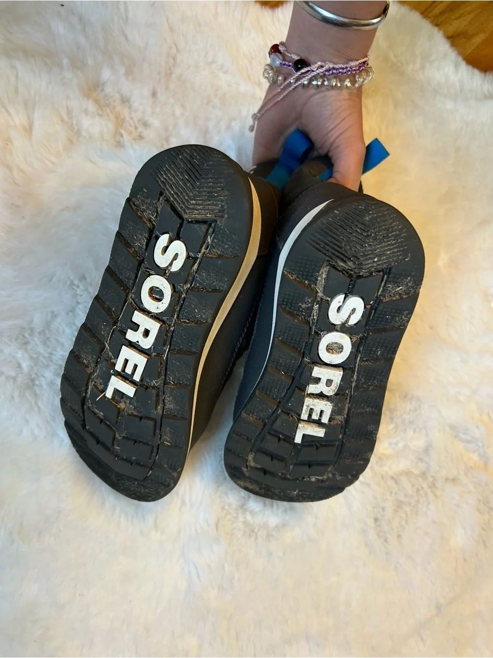 Sorel Whitney 2 Short Lace Kids Blue & Gray Insulated Winter Boots 3